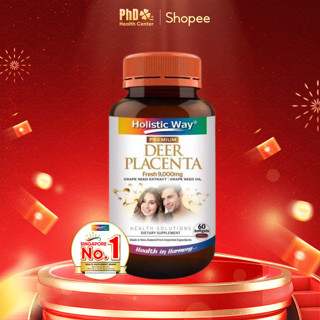 Viên Uống Nhau Thai Hươu Tươi Holistic Way Deer Placenta Fresh 9000mg Cải Thiện Nội Tiết Lọ 60 Viên