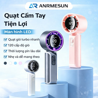 ANRMESUN 3000mAh Turbo Quạt Sạc Tốc Độ Cao Cầm Tay Mini Di Động Gió Mạnh 120 Gear  có thể sạc lại cầm tay