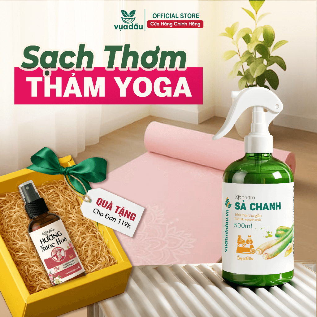 Chai Xịt Vệ Sinh Dụng Cụ Thể Thao VUATINHDAU 100ml/300ml/500ml Làm Sạch Khử Mùi, Khử Khuẩn Thảm Yoga