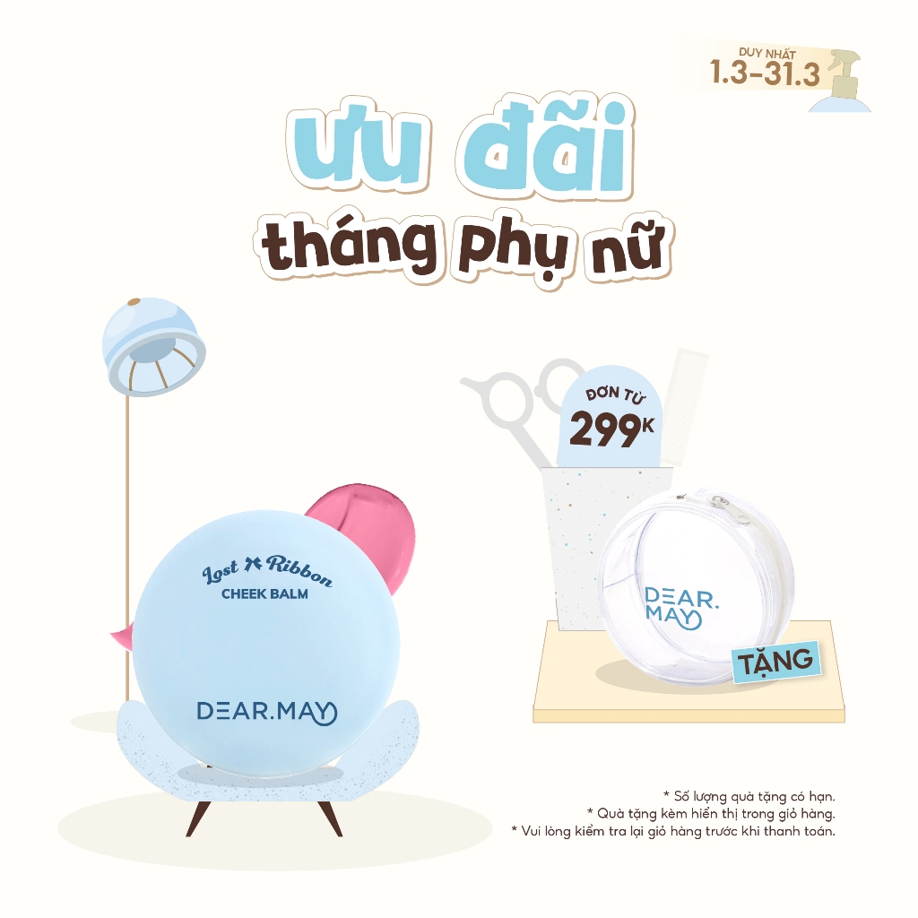 Má Hồng Kem Lâu Trôi Thuần Chay Dearmay Lost Ribbon Cheek Balm 4g