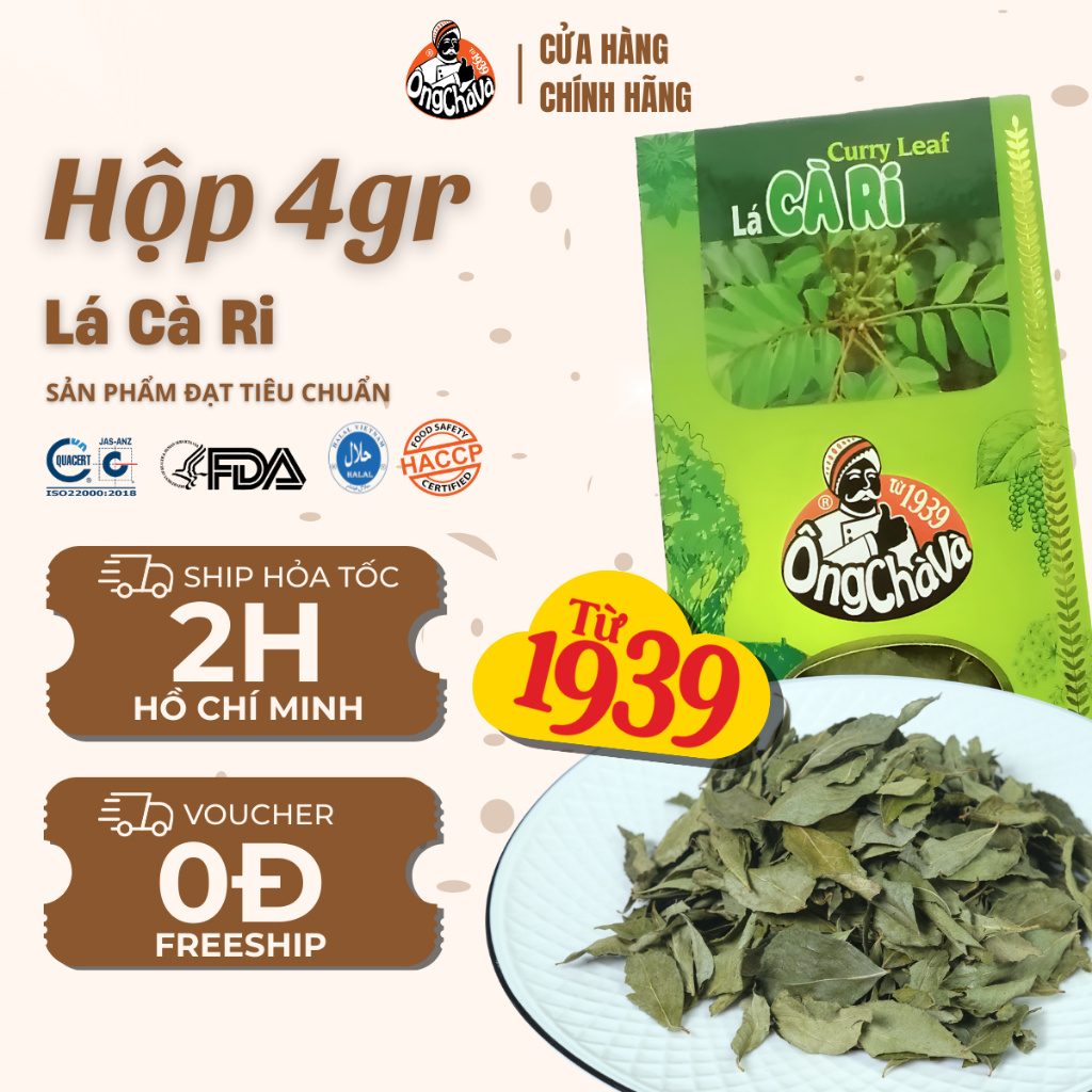 Lá Cà Ri thương hiệu Ông Chà Và 4gr - Hàng Chính Hãng