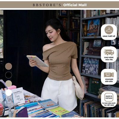 BBSTORE'S Áo Dạo Phố Thun Gân Mịn Tay Ngắn - AAB44T