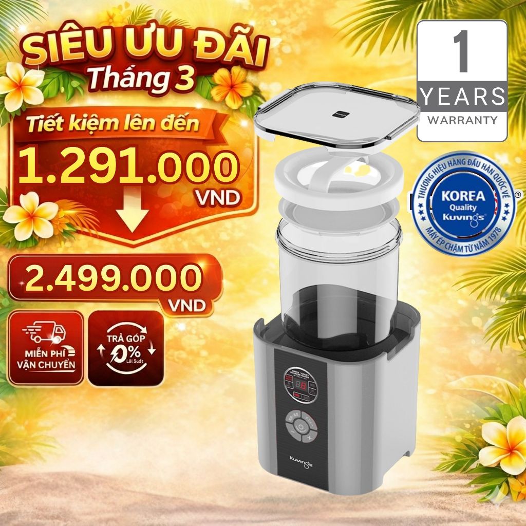 Máy làm sữa chua và pho mát 6 trong 1 Kuvings KGC-712CB (2.0L) Màu bạc