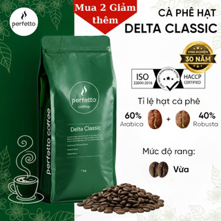 [Perfetto Coffee] Cà phê hạt Delta Classic 60% Arabica & 40% Robusta (250g/ 1kg) - Cà phê nguyên chất