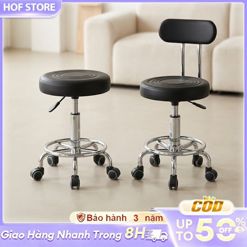 Ghế Xoay Có Bánh Xe Đa Năng Thiết Kế Hiện Đại | Ghế Ngồi Làm Việc, Quầy Bar,Da PU Chống Thấm Nước