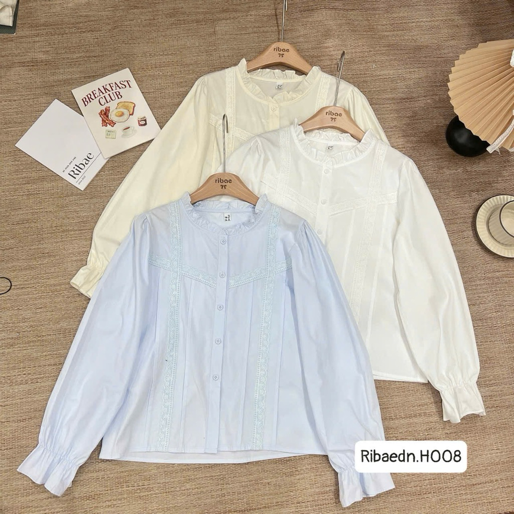 Sơ mi viền ren 3 màu ( H008 )
