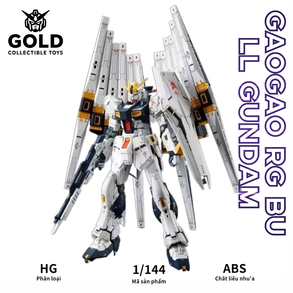 [CÓ SẴN] GaoGao RG Nu Gundam R32 1/144 – Kèm Fin Funnel Backpack, Decal Nước & Stand