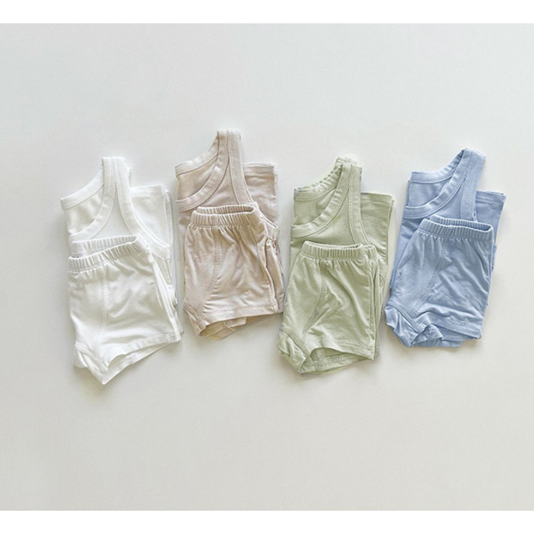 Set Đồ Thun Lạnh Bé Trai Bé Gái – Bộ Ba Lỗ Short Co Giãn 4 Chiều