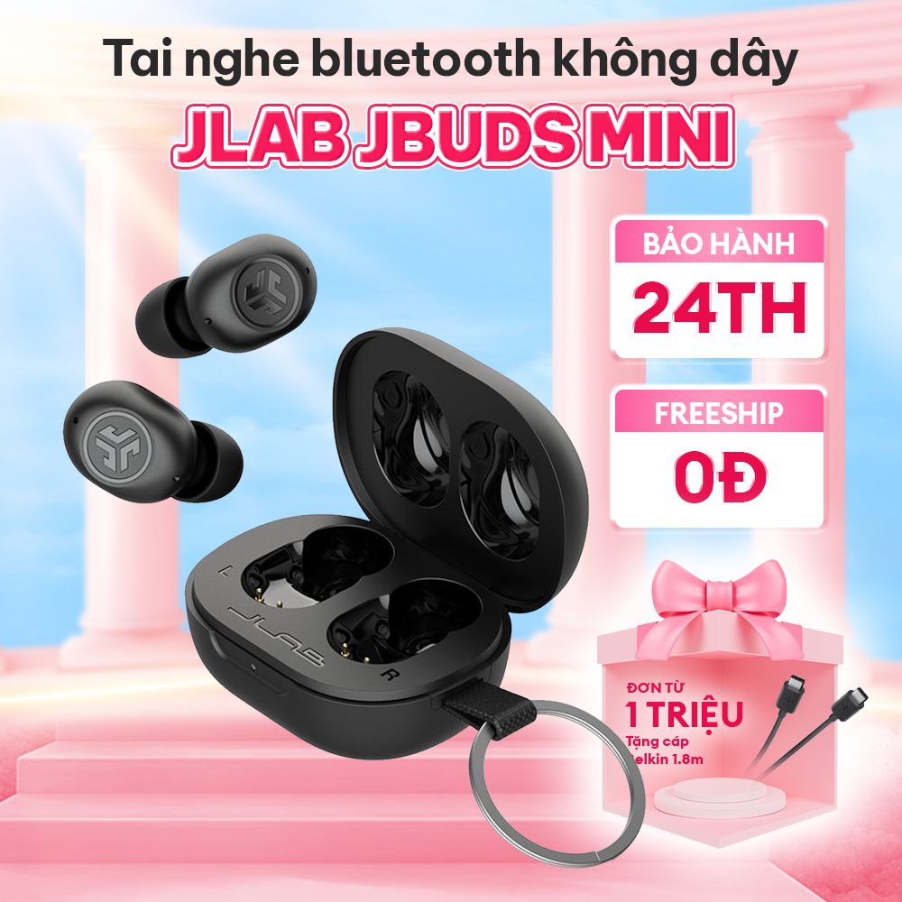 Tai nghe bluetooth Jlab JBuds Mini True Wireless Earbuds | Thiết kế nhỏ gọn | Thời gian phát nhạc 20