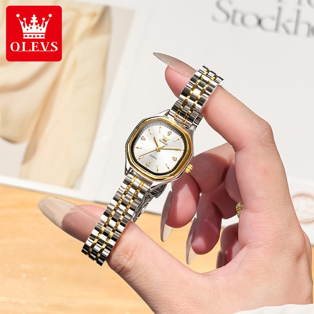 OLEVS Đồng hồ Nữ Thạch anh Dây đeo đồng hồ bằng thép không gỉ Lịch Thật Chống thấm nước Quà 5888