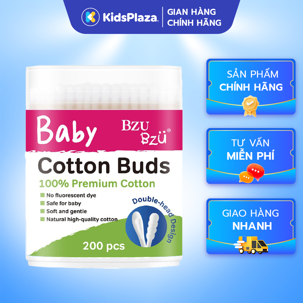 Tăm bông Bzu Bzu 200 que chính hãng Kids Plaza