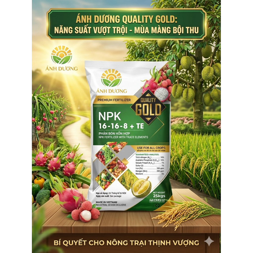 1kg phân bón NPK 16-16-8+TE cho cây trồng