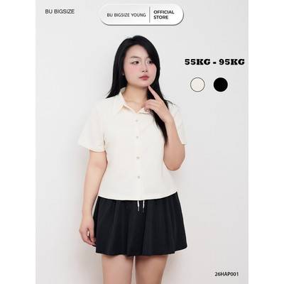 Áo thun polo dáng suông BIGSIZE (55kg đến 95kg) – 26HAP001 - [BU Bigsize Young]