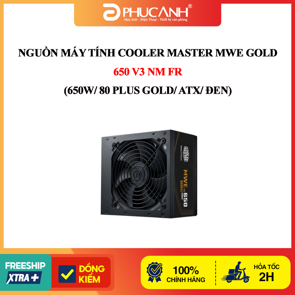 Nguồn máy tính Cooler Master MWE Gold 650 V3 NM FR (650W/ 80 Plus Gold/ ATX/ Đen)
