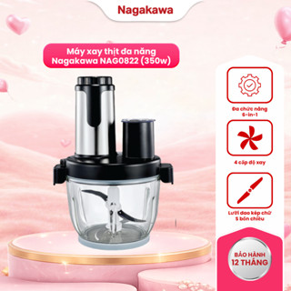 Máy xay thịt đa năng NAGAKAWA NAG0822, cối 2 lít, lưỡi dao kép, 6 chức năng, bảo hành 12 tháng
