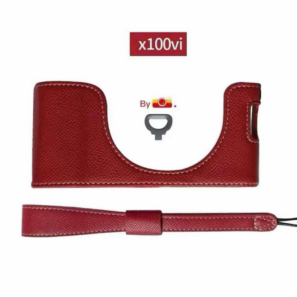 [SẴN HCM] BAO DA HALF CASE da PU Fujifilm 𝐗𝟏𝟎𝟎𝐕𝐈 - Vỏ ốp Máy Ảnh