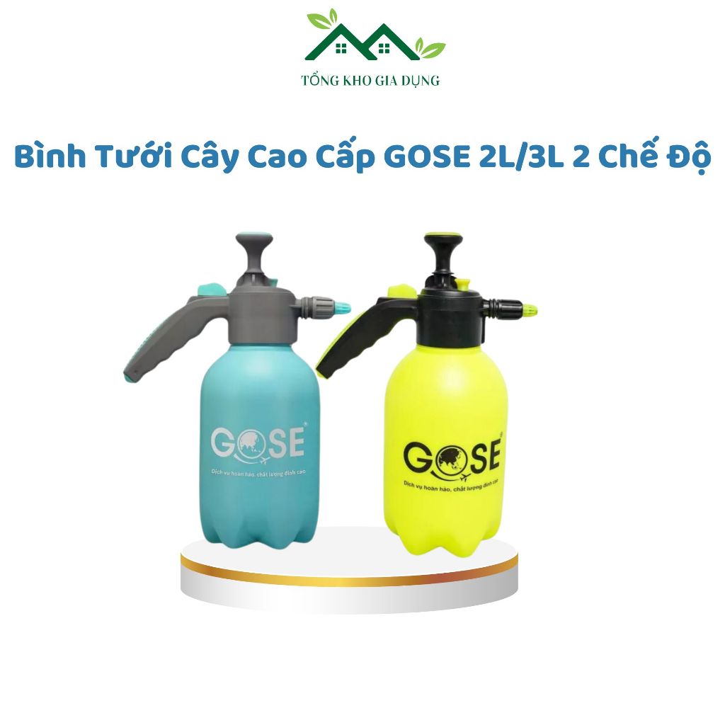 Bình tưới cây cao cấp GOSE 2L/3L bình phun sương phun tia 2 chế độ chăm cây tưới rau tiện lợi