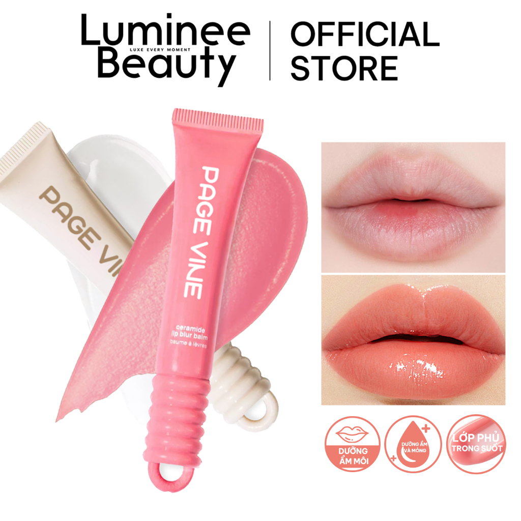 Son Dưỡng PAGE VINE Ceramide Lip Blur Balm 10ml - Dưỡng Ẩm Deep Moist, Làm Hồng & Mờ Thâm Môi Hiệu Q