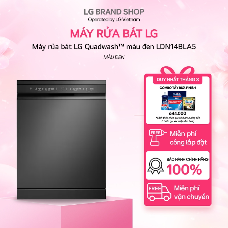 Máy rửa bát LG Quadwash™ màu đen LDN14BLA5