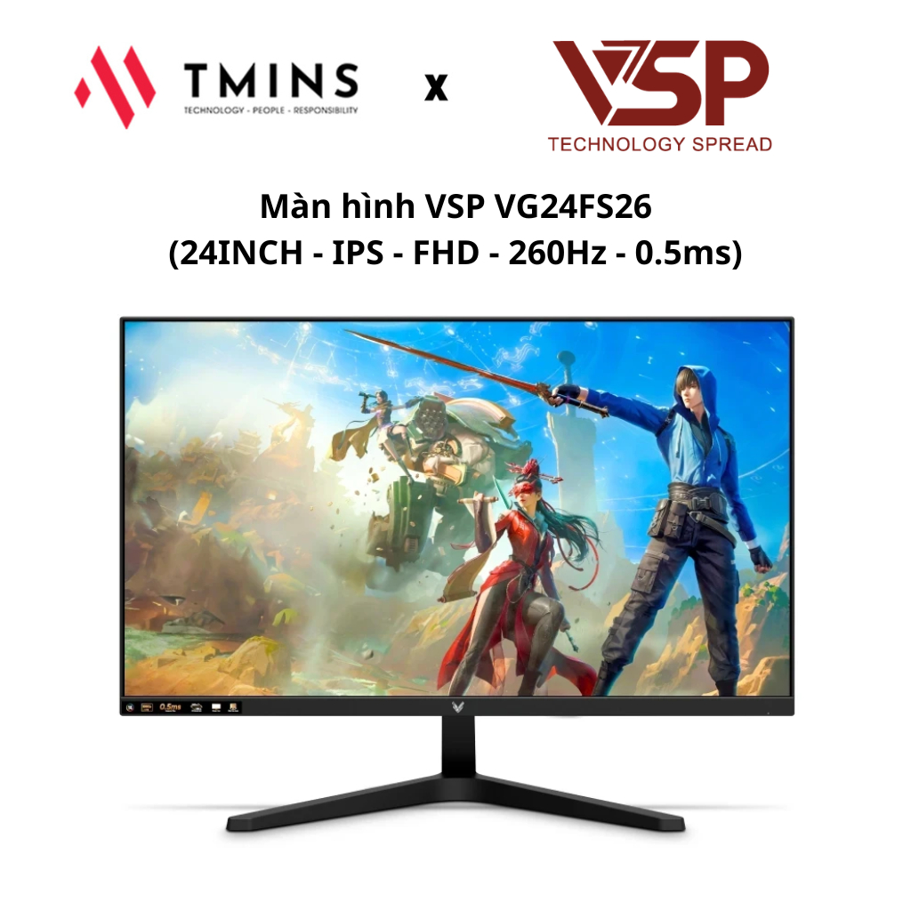 Màn hình VSP VG24FS26  (24INCH - IPS - FHD - 260Hz - 0.5ms) - Hàng chính hãng.