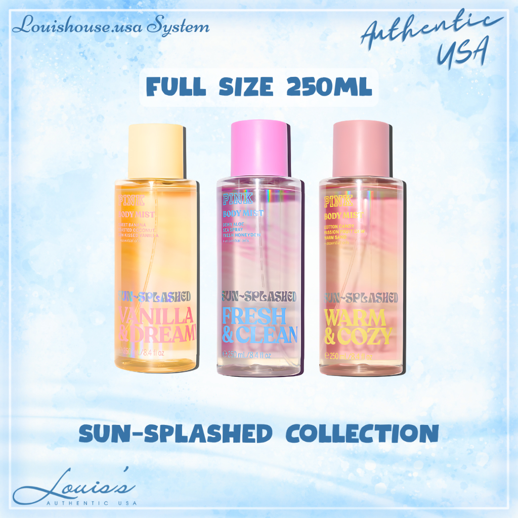 [ FULL ] Body mist PINK SUN-SPLASHED WARM COZY FRESH CLEAN VANILLA DREAM Xịt thơm