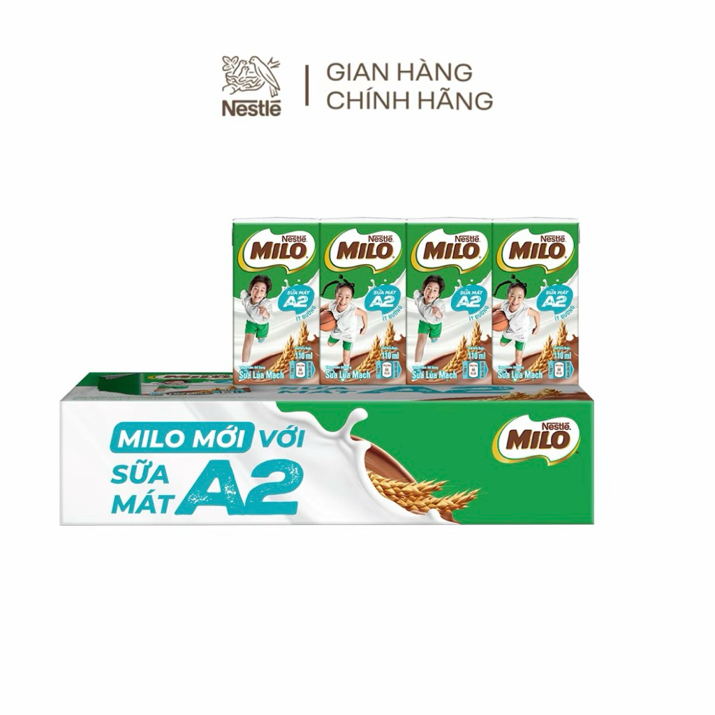 Sữa Mát Milo A2 110ML Cao Cấp Vị Bé Thích (48Hộp x 110ML) DATE MỚI