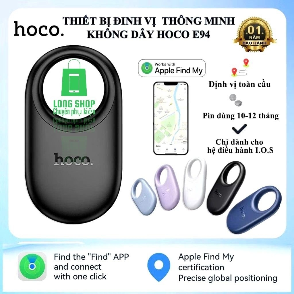[iOS] Thiết Bị Định Vị HOCO E94 Không Dây – Thiết Bị Theo Dõi – Định Vị Chìa Khóa, Balo, Hành Lý – P
