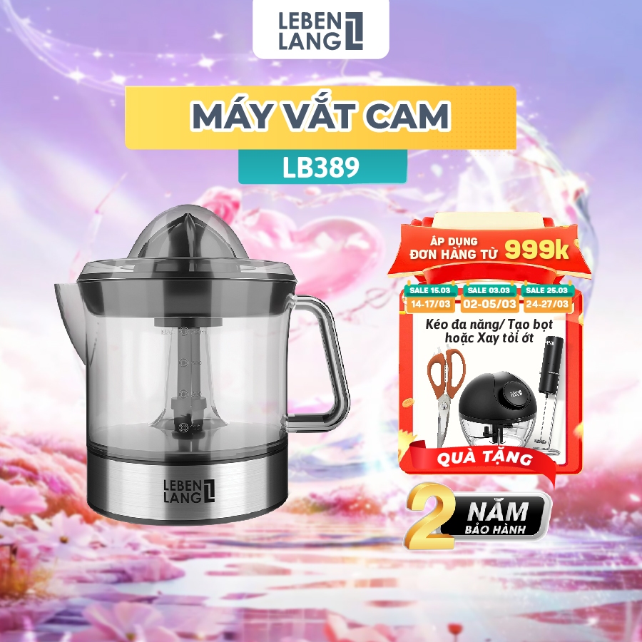 Máy Vắt Cam Lebenlang Lb389, 700Ml, Công Suất 40W, Bảo Hành 2 Năm - Hàng Chính Hãng