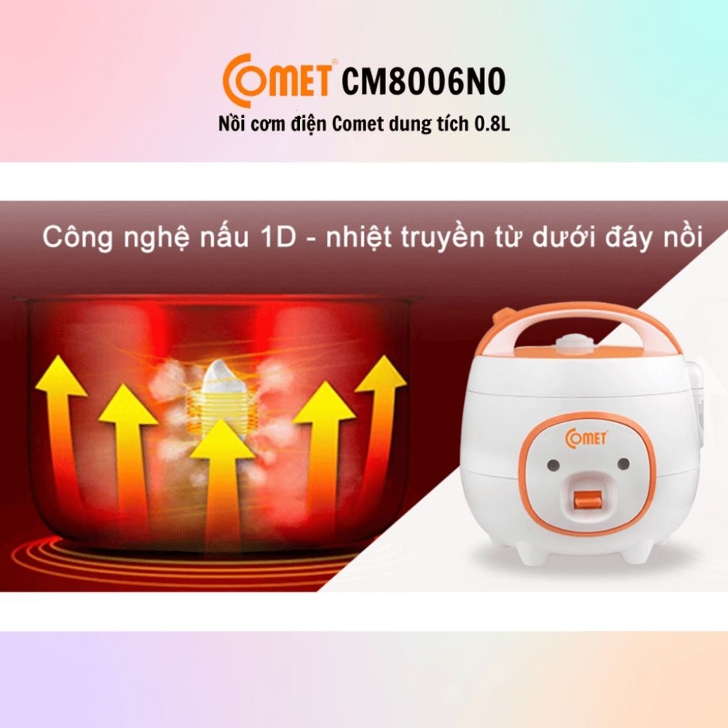 Nồi cơm điện nắp gài 0,8 lít Comet CM8006