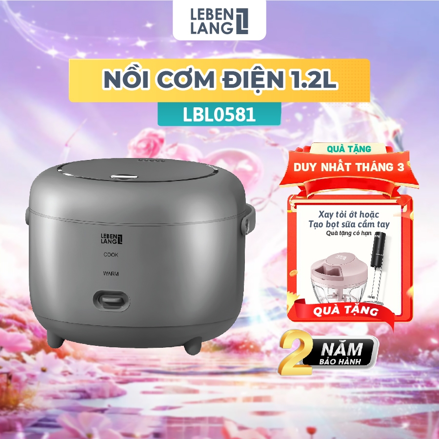 Nồi cơm điện Lebenlang LBL0581, 1200ml, công suất 350W, thiết kế hiện đại, bảo hành 2 năm