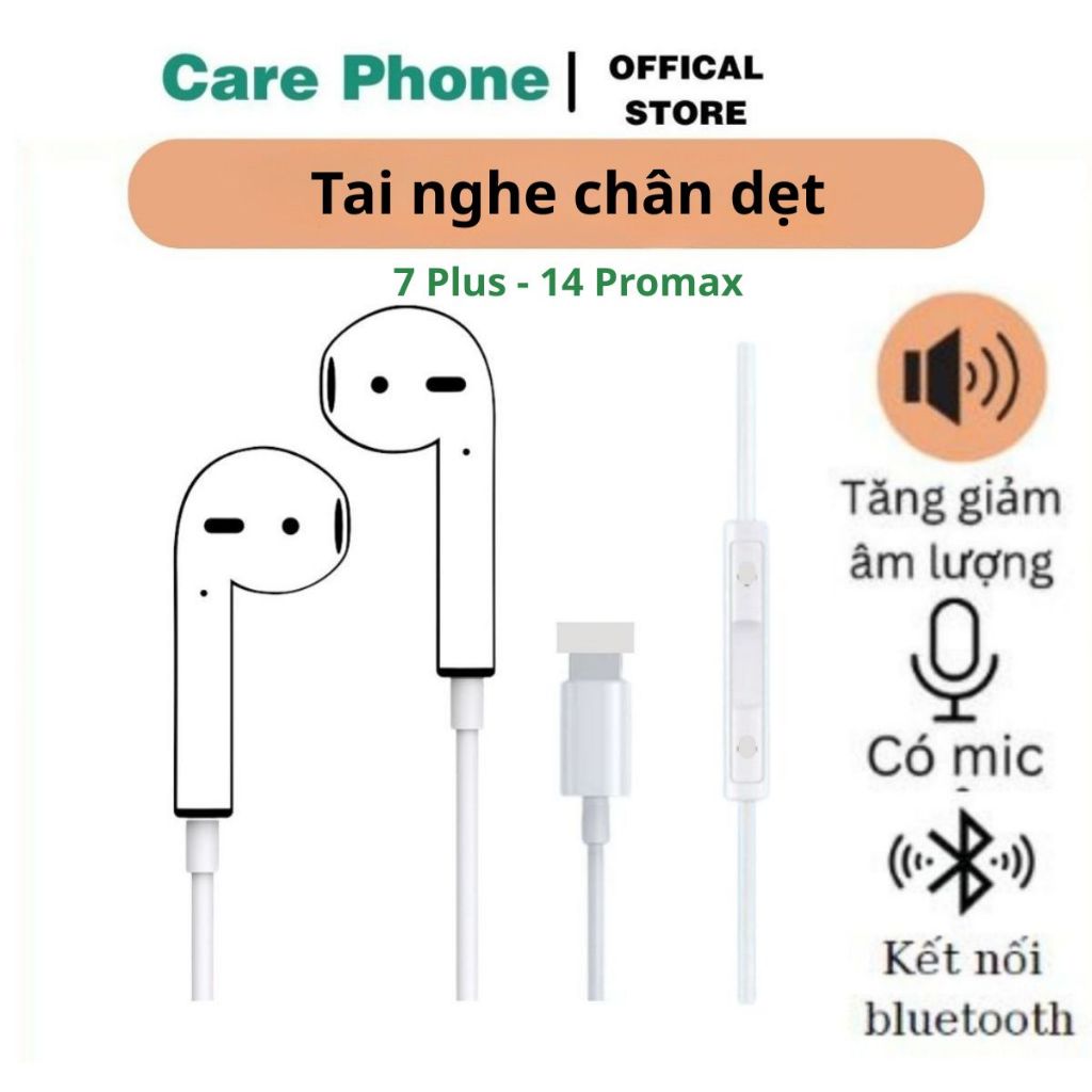 Tai nghe dây chân dẹt hiển thị cửa sổ kết nối có mic cho táo 7/8Plus/X/Xr/XsMax/11/12/13/14ProMax [PAPA 869]