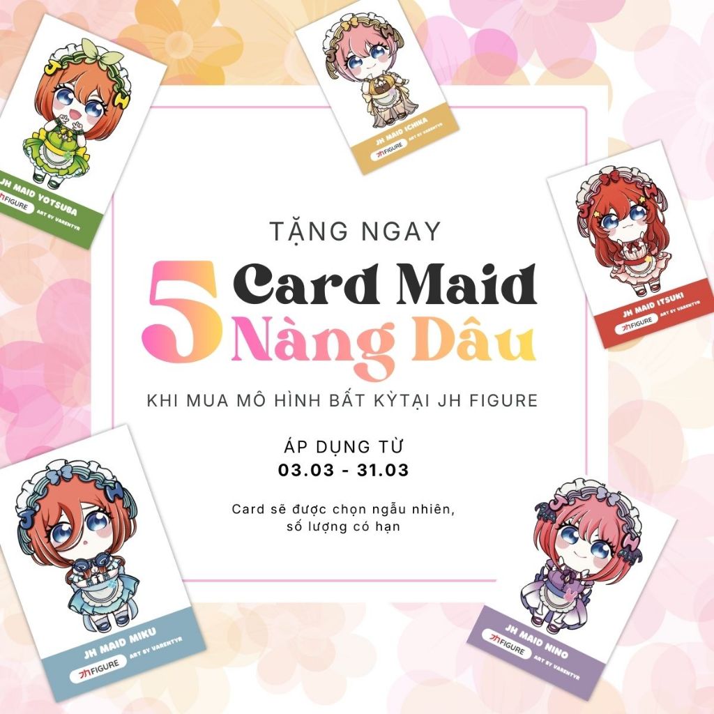 Card Anime Hatsune Miku, Kurumi, Frieren, 5 Nàng Dâu, Kẹp Giấy Miku - Tặng Kèm Khi Mua Sản Phẩm