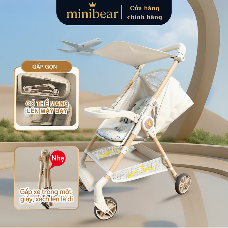 Xe đẩy trẻ em 0-6 tuổi siêu nhẹ gấp gọn tiện lợi cho du lịch Minibear Nhật Bản xe đẩy gấp gọn cho bé