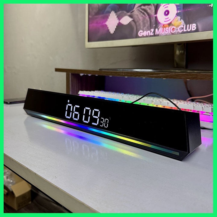 Loa Máy Tính Gaming Soundbar Bluetooth Để Bàn Màu Trắng WORTLEY WT8 Led Nháy Theo Nhạc Âm Thanh Sống Động