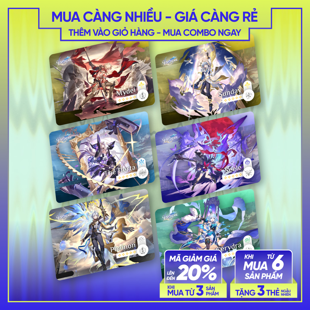 HONKAI STAR RAIL | CARD BO GÓC SKYLLECTA Nhân Vật Honkai Star Rail | Mydei The Herta Seele Phainon S