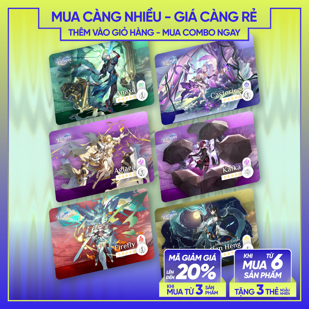 HONKAI STAR RAIL | CARD BO GÓC SKYLLECTA Nhân Vật Honkai Star Rail | Dan Heng Jing Yuan Kafka Himeko