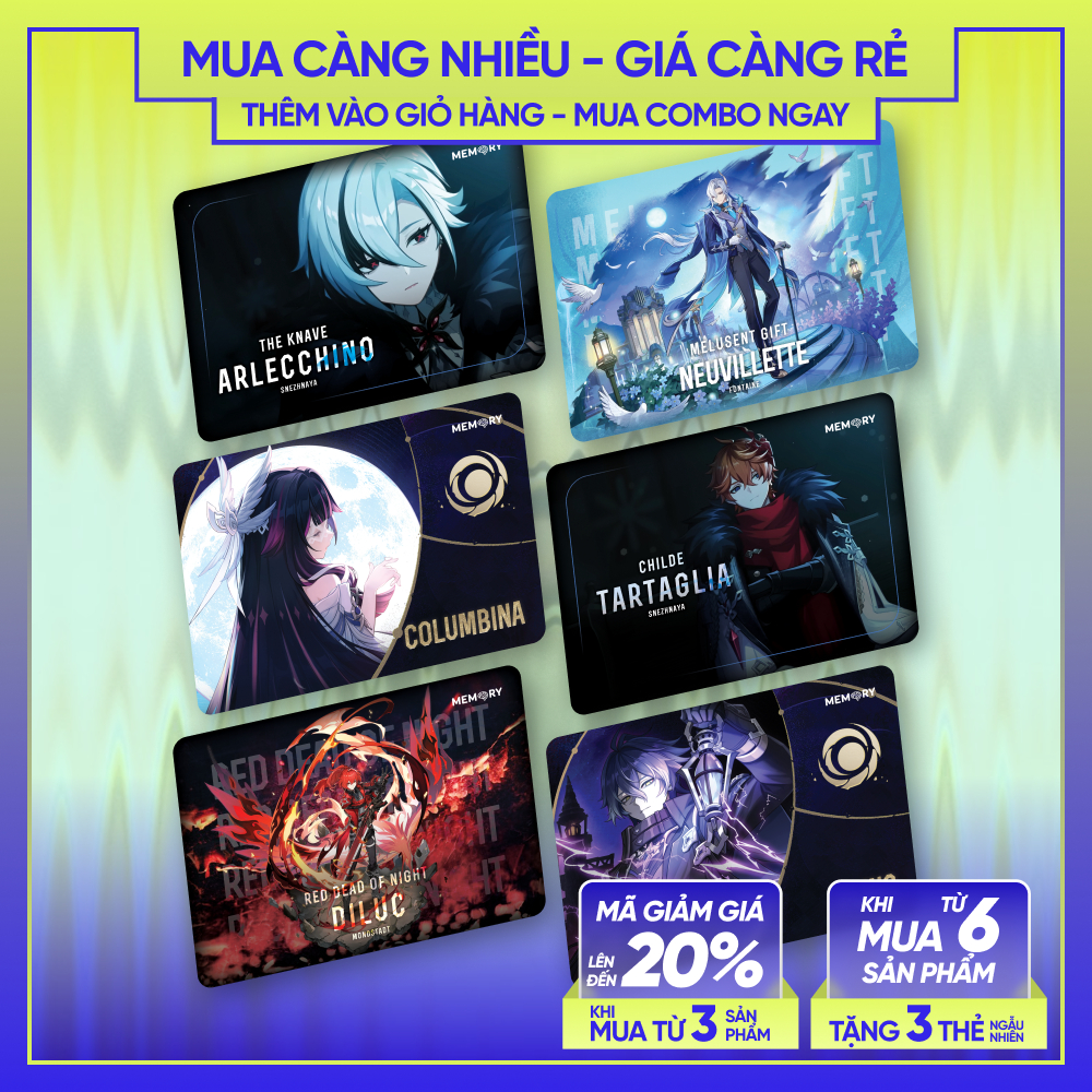 GENSHIN IMPACT | CARD BO GÓC Nhân Vật Genshin Impact | SKYLLECTA | Allechino Tartaglia Scaramouche H