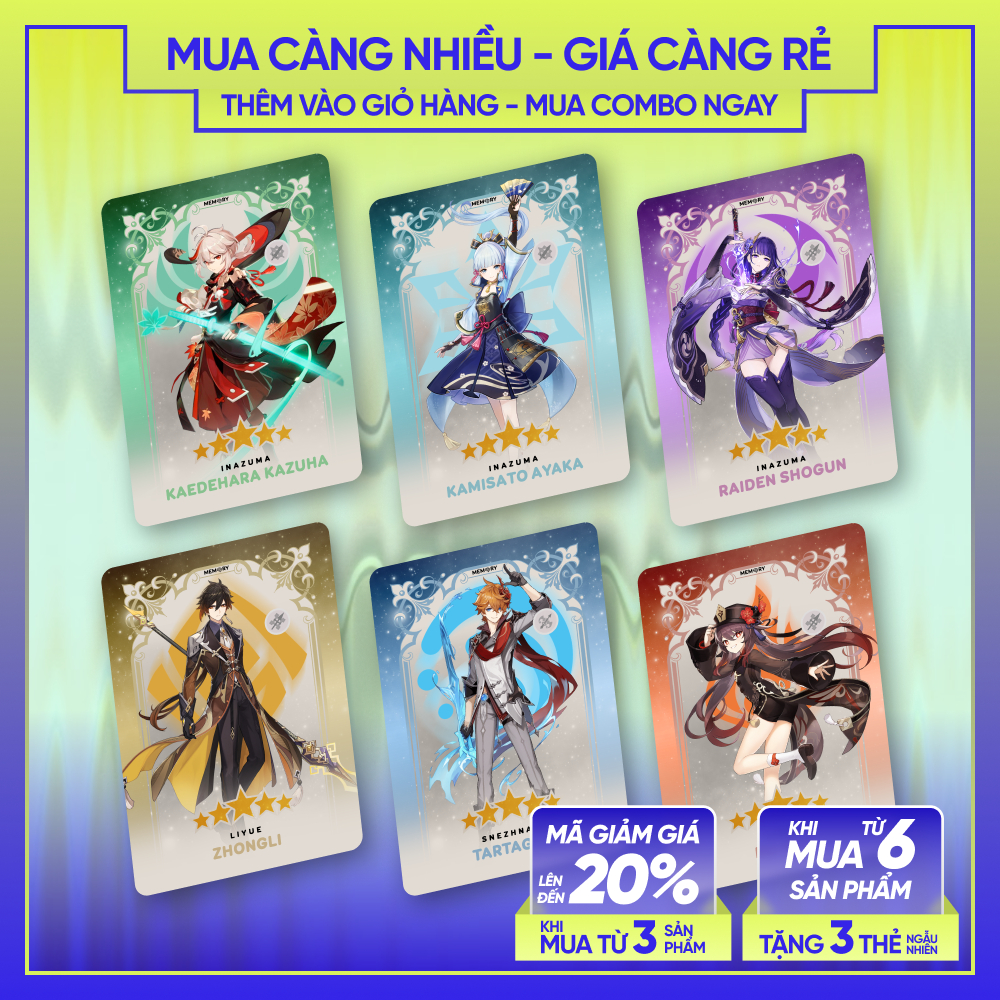 GENSHIN IMPACT | CARD BO GÓC Nhân Vật Genshin Impact | SKY LABELS | Ayaka Ayaka Ayato Zhongli Scaram