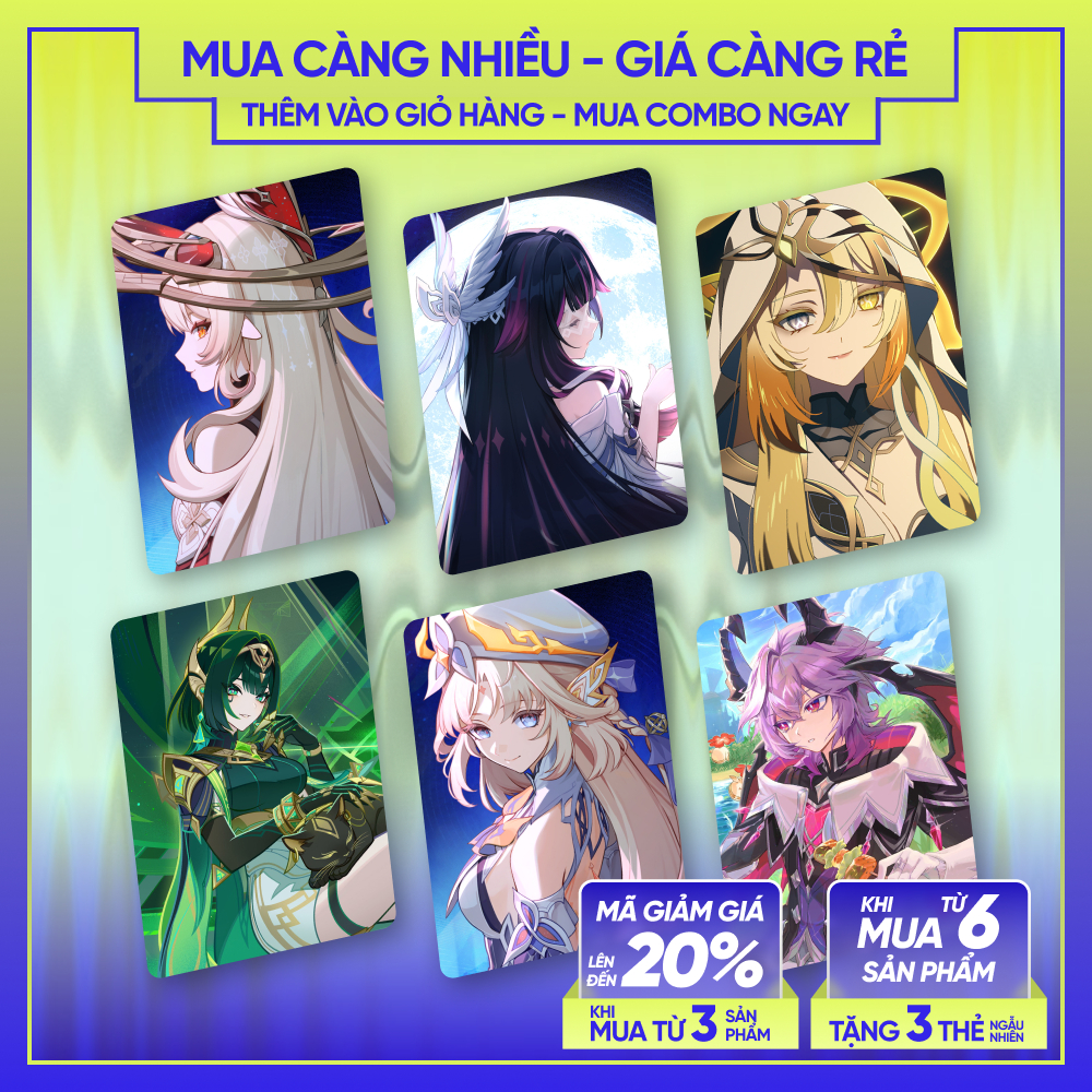 ALICE COLUMBINA DURIN ISTAROTH NEFER NICOLE | Thẻ nhân vật GENSHIN IMPACT | CARD BO GÓC