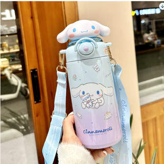 Bình Giữ Nhiệt,Bình Nước Uống Giữ Nhiệt Inox Bé Gái ,Trai Dung Tích 600ml, Hình Hello kitty, Cinamon
