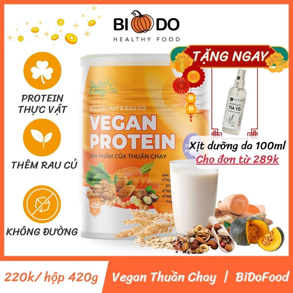 Bột Đậu Hạt Rau Củ Vegan Protein THUẦN CHAY - BiDoFood - Ngũ Cốc Rau Củ Giàu Protein