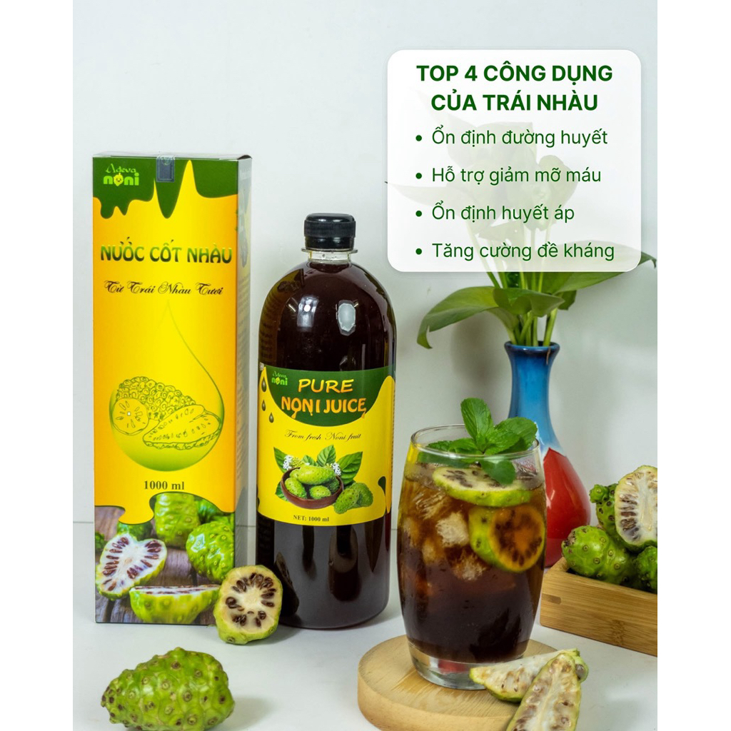 Nước cốt trái nhàu ngâm đường phèn lên men tự nhiên Noni Juice ADEVA NONI