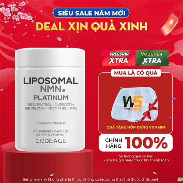 ( NMN ) Viên uống NMN Liposomal Platinum CODEAGE,Bổ Sung Dinh Dưỡng, Hoa Kỳ, (90 Viên) - WHEYSHOP HC