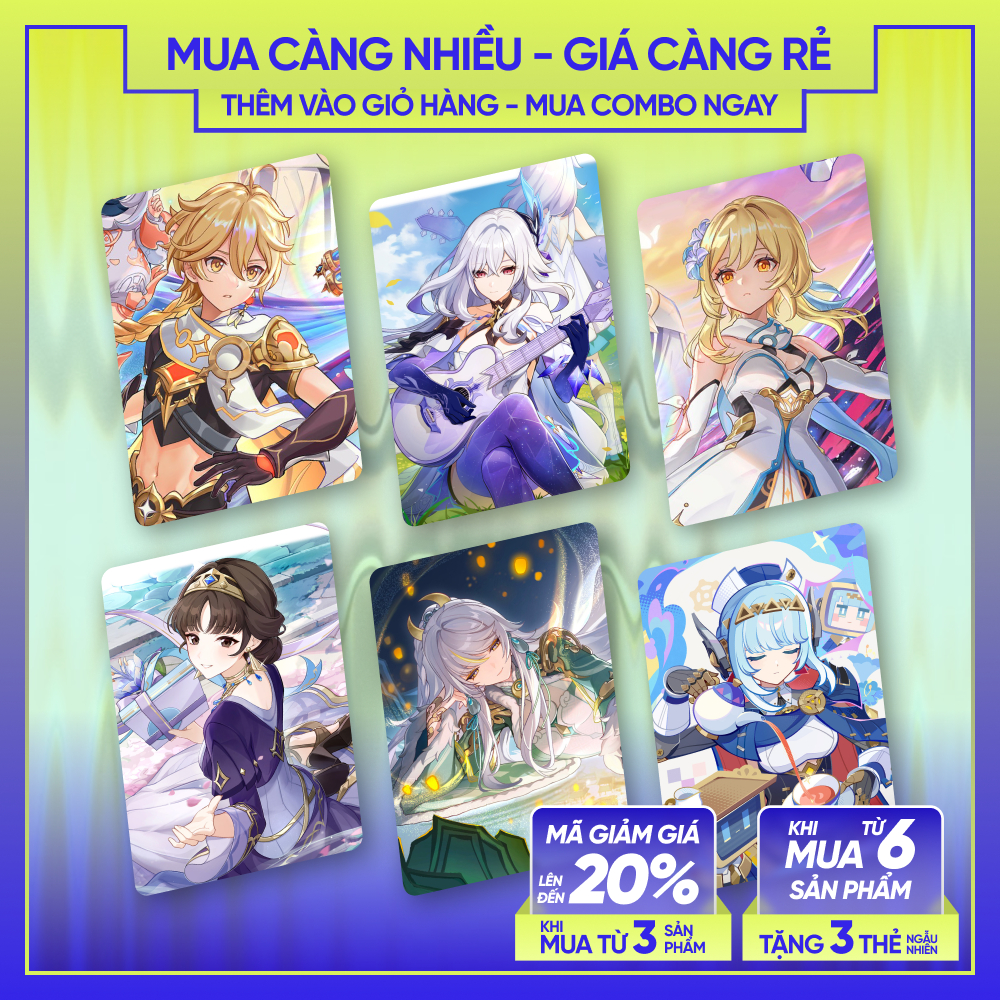 SKIRK ZIBAI AETHER LUMINE INEFFA Dunyarzad | Thẻ nhân vật GENSHIN IMPACT | CARD BO GÓC SKYLLECTA