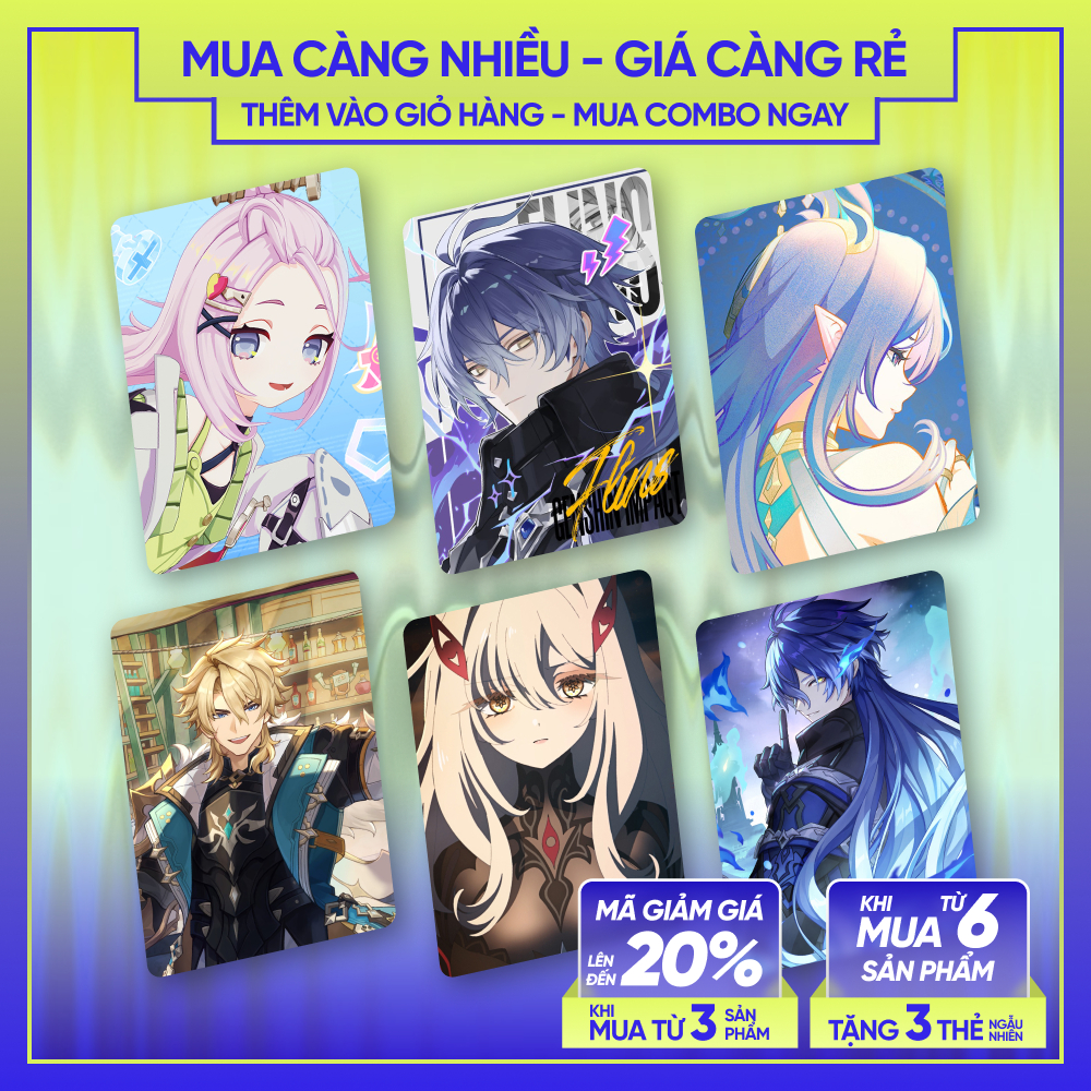 AINO FLINS LAUMA RONOVA VARKA | Thẻ nhân vật GENSHIN IMPACT | CARD BO GÓC