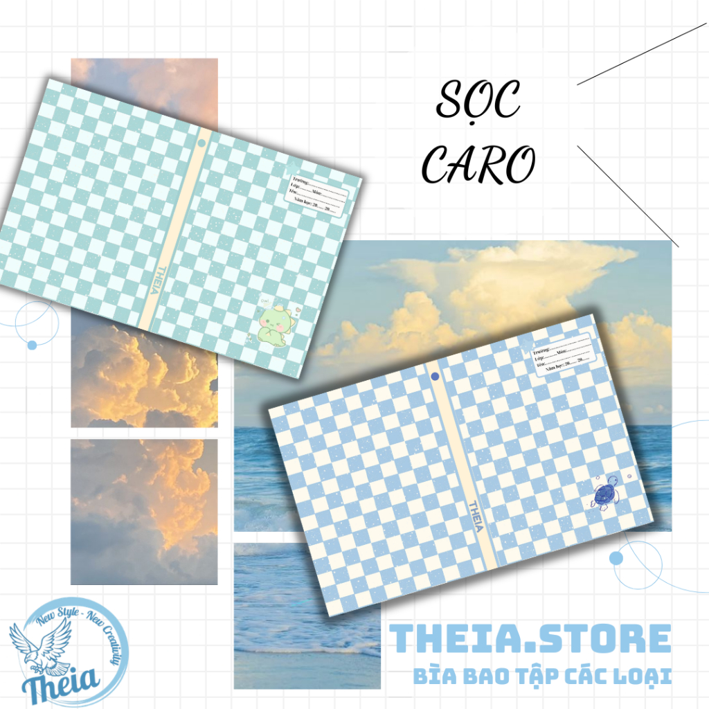 Giấy Bao Tập A5 Lồng Sẵn Bìa Kiếng Sọc Caro Pastel Bao Vở Học Sinh | THEIA STORE