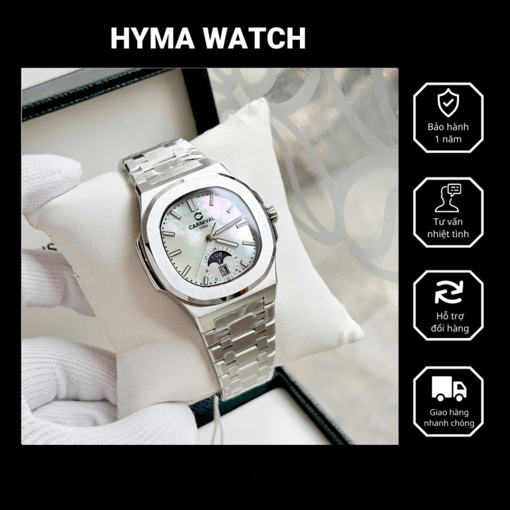 Đồng hồ Nam Carnival 8110G Máy cơ Bảo hành 5 năm Hyma Watch