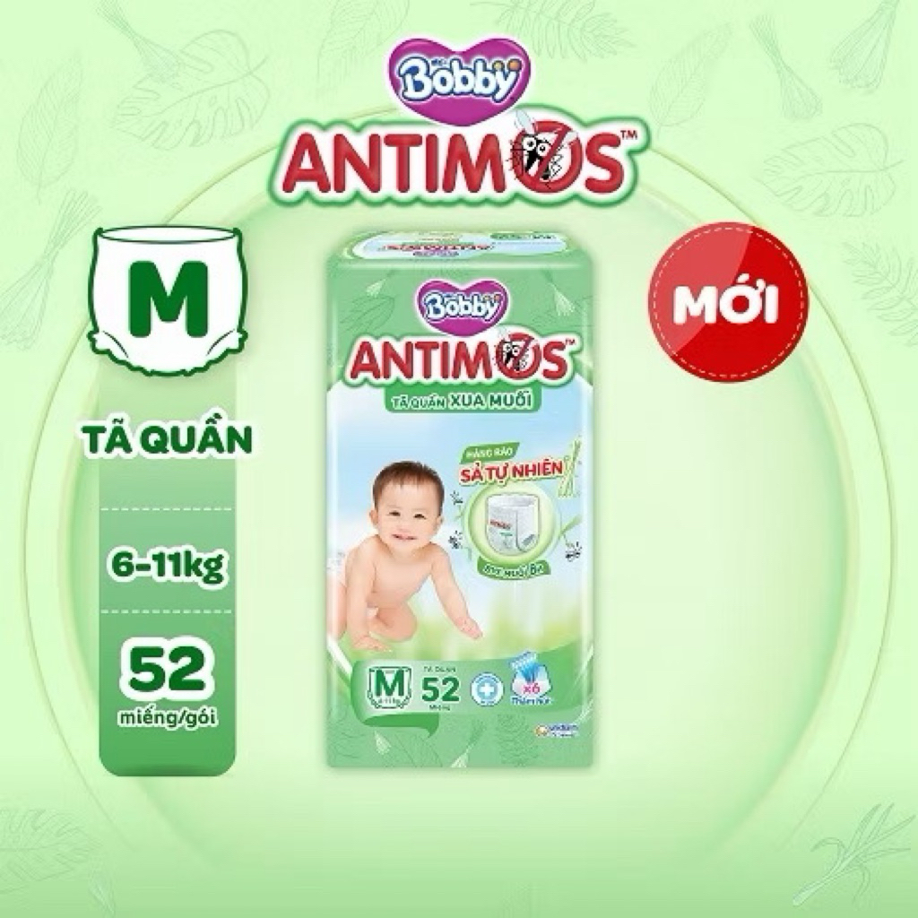 Bỉm quần Bobby Antimos M52+12 bỉm quần bobby thường