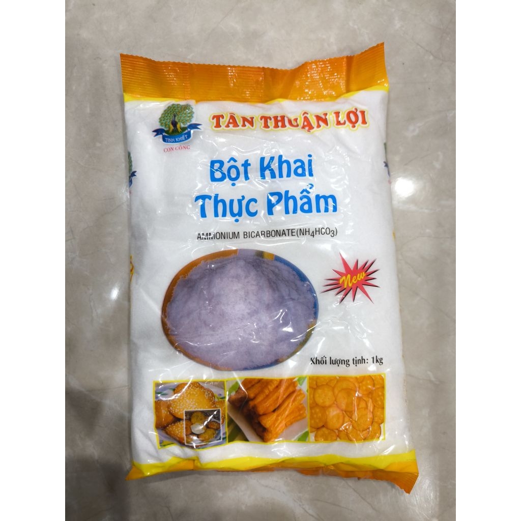 BỘT KHAI THỰC PHẨM - PHỤ GIA THỰC PHẨM AMMONIUM BICARBONATE (NH4HCO3) - HIỆU TÂN THUẬN LỢI - GÓI 1KG