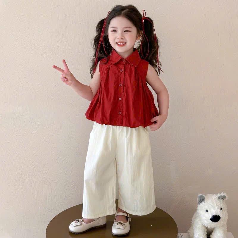 E73 - Set Bộ Áo Sơ Mi Sát Nách 2 Lớp Kèm Quần Đũi Suông Mềm Mại